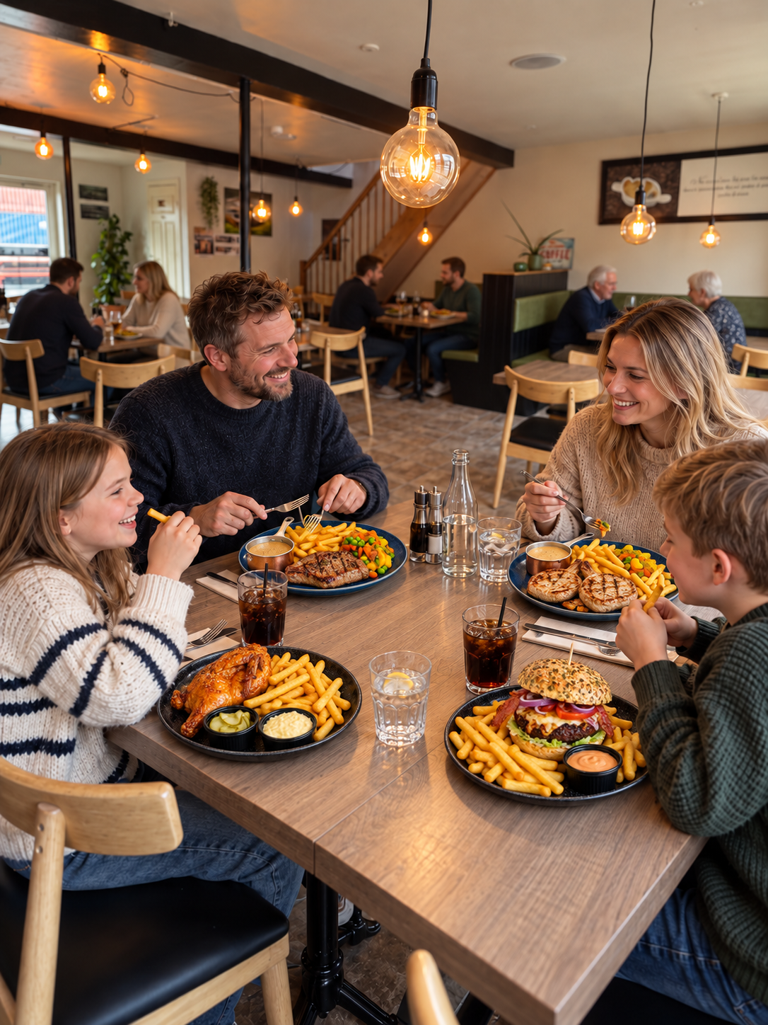 A family enjoying a meal together at Café Cibo